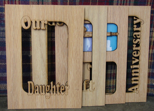 5x7 laser cut wood - cut, mat,6x4