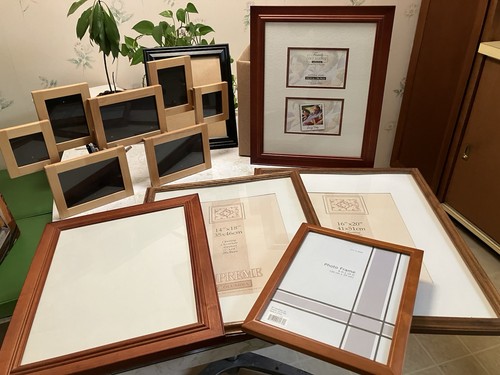Lot vtg woodgrain look - 7, &